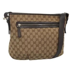 GUCCI GG Canvas Shoulder Bag Outlet Beige Gold
